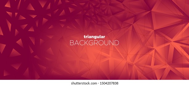 Triangle Wallpaper. 3d Abstract Geometric Banner. Red Web Page Design. Burgundy Gradient Texture. Dark Triangular Geometry. Geometric Pattern. Abstract Vector Web Site. Triangles Background.