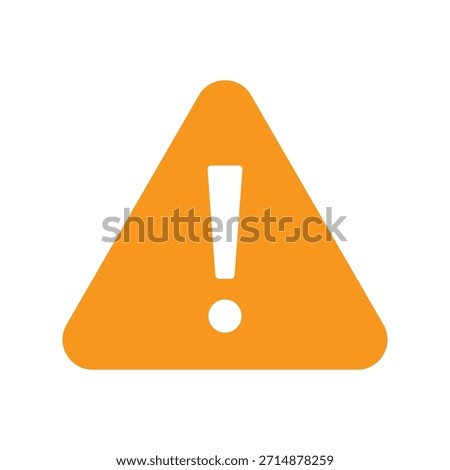 Triangle warning orange icon. Forbidden, prohibition sign. Exclamation mark symbol. Danger. Vector illustration. Editable stroke. Flat design element.