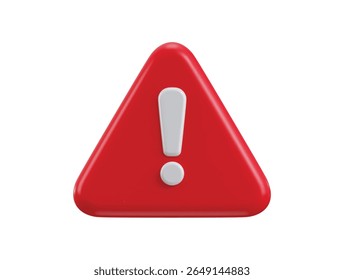 Sinal de aviso triângulo 3d conceito de renderização de perigo cuidado risco tráfego Sinal de estrada, aviso ou perigo mensagem de risco ícone de alerta ilustração de vetor