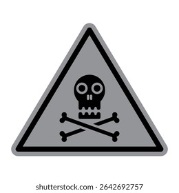 triangle warning sign featuring a skull and crossbones symbol is used to indicate danger