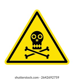 triangle warning sign featuring a skull and crossbones symbol is used to indicate danger
