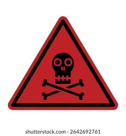 triangle warning sign featuring a skull and crossbones symbol is used to indicate danger