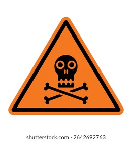 triangle warning sign featuring a skull and crossbones symbol is used to indicate danger