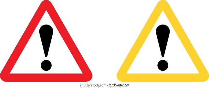 Triangle Warning Sign Icons Set