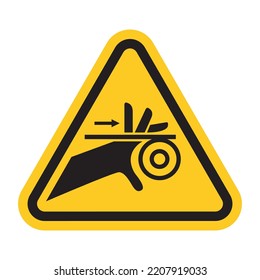 Triangle Warning Sign: Pinch Point Entanglement ISO Symbol
