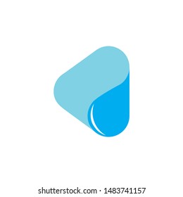 triangle water drop symbol curves design logo vector