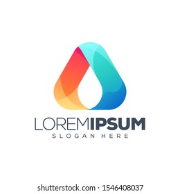 triangle water logo design vector illustration