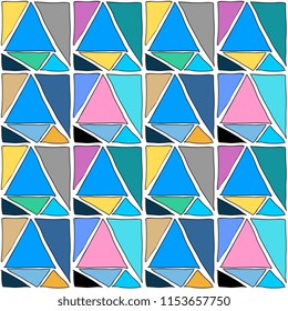 Triangle watercolor colorful background pattern.