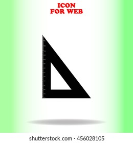 Triangle web icon. Black illustration on white background
