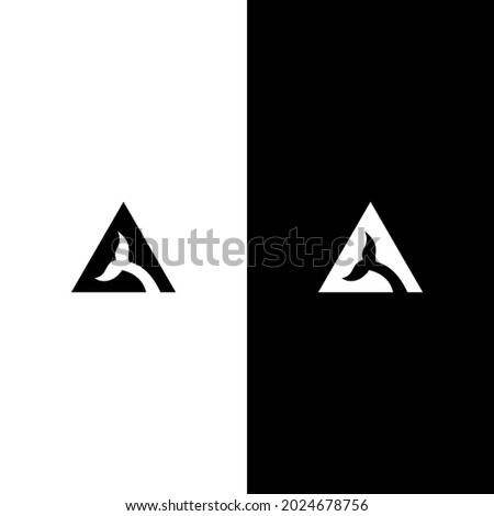 triangle whale tail logo creative unique