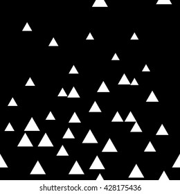 Triangle white seamless pattern. Fashion graphic background design. Modern stylish abstract texture. Monochrome template for prints, textiles, wrapping, wallpaper, website etc. VECTOR illustration