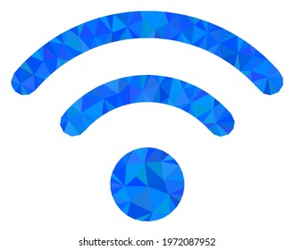 Triangle wi-fi source polygonal symbol illustration. Wi-Fi Source lowpoly icon is filled with triangles. Flat filled geometric mesh symbol based on wi-fi source icon.