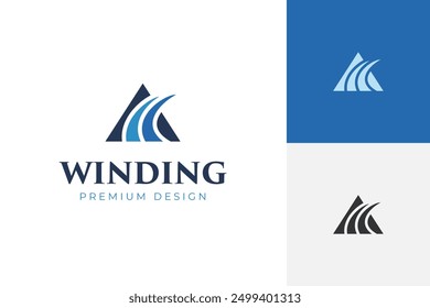 Diseño de icono de logotipo de bobina triangular para consultoría de negocios, finanzas, Vector de dirección de paso Ilustración de logotipo