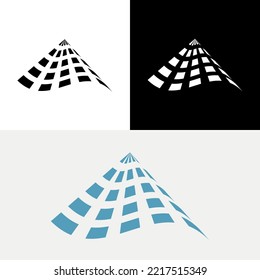 Logotipo de resumen de Triangle Windows Wave Architect