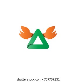 triangle wings logo template