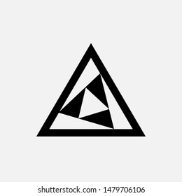 Triangle within triangle Icon - Sign & Symbol Logo Vector.