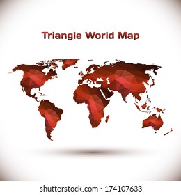 Triangle World Map Illustration in red