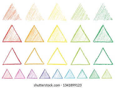 Triangle written with crayons