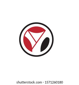 Triangle with y letter logo vector template