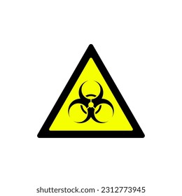 símbolo de advertencia de peligro biológico amarillo triangular