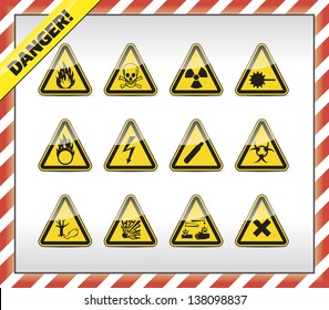 Triangle yellow Danger symbols