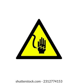 triangle yellow electricity warning symbol
