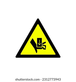 triangle yellow entrapment hazard warning symbol