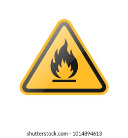 triangle yellow fire warning signs