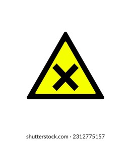 triangle yellow Harmful chemicals warning symbol