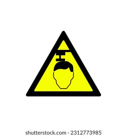 triangle yellow head hit warning symbol