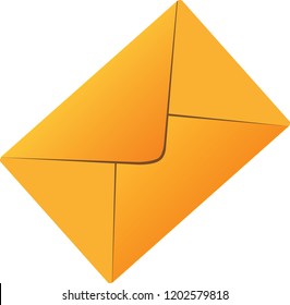 Triangle Yellow postal envelope vector art graphic design