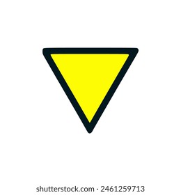 triangle yellow road sign vector illustration template design