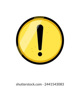 triangle yellow warning sign cartoon. alert safety, attention exclamation, hazard risk triangle yellow warning sign sign. isolated symbol vector illustration