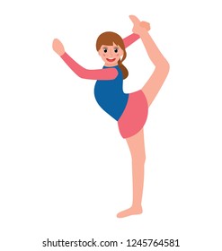 Triangle yoga pose flat icon design