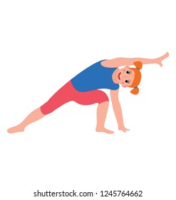 Triangle yoga pose flat icon design 