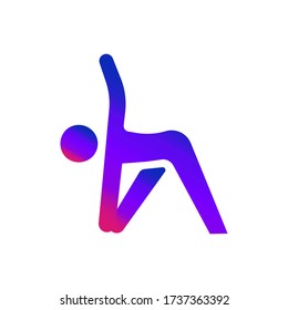 Triangle yoga pose icon. Flat vector graphic in White background.