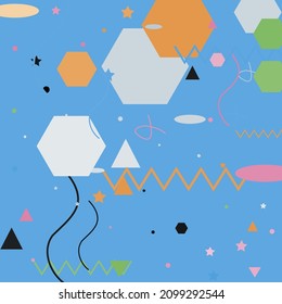 Triangle Zigzag Lines Blue Modern Simple Hipster Art Orange Chaos Calm Modern Art Muster. Pastellgrün-silberfarbene Vektorgrafik. Schwarz-Rosa-Polygon-Schatten Grau-geometrische Kunstillustration.