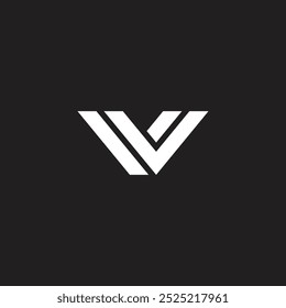 triangles 3d flat letter v simple logo vector 