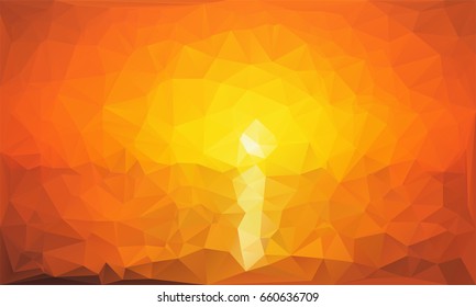 triangles abstract background - sunset - vector illustration