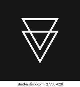 Triangles abstract design, line art, geometric shape, vector illustration eps 10