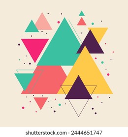 Triángulos, fondo geométrico abstracto. La Imagen brillante se puede utilizar para el fondo, el Sitio web y la cubierta . Ilustración vectorial. 