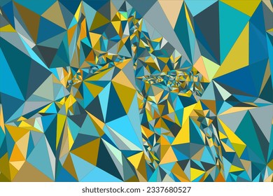 Triangles abstract geometric retro colorful background. Vector illustration. Creative coding computational design.