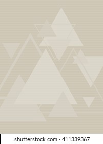Triangles. Abstract paper background textured by strips with transparent triangles. Vector graphic pattern