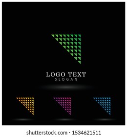 Triangles Arrow Logo. Symbol & Icon Vector Template.