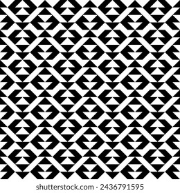 Triangles, arrows, figures seamless pattern. Geometric image. Ethnic ornate. Folk ornament. Tribal wallpaper. Geometrical background. Retro motif. Ethnical textile print. Abstract image. Vector art.