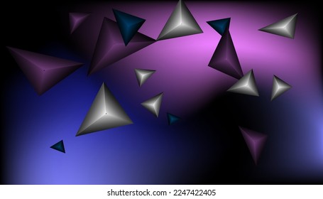 Triangles background. Abstract background from triangular pyramids. Geometric background. 3d vector illustration.