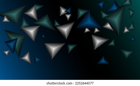 Triangles background. Abstract background from triangular pyramids. Geometric background. 3d vector illustration.