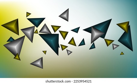 Triangles background. Abstract background from triangular pyramids. Geometric background. 3d vector illustration.