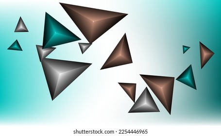 Triangles background. Abstract background from triangular pyramids. Geometric background. 3d vector illustration.