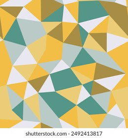 Triangles background design. Compact triangles size. Repeatable pattern. Stylish vector tiles. Warm Earthy Neutrals and Greens. Seamless vector illustration.